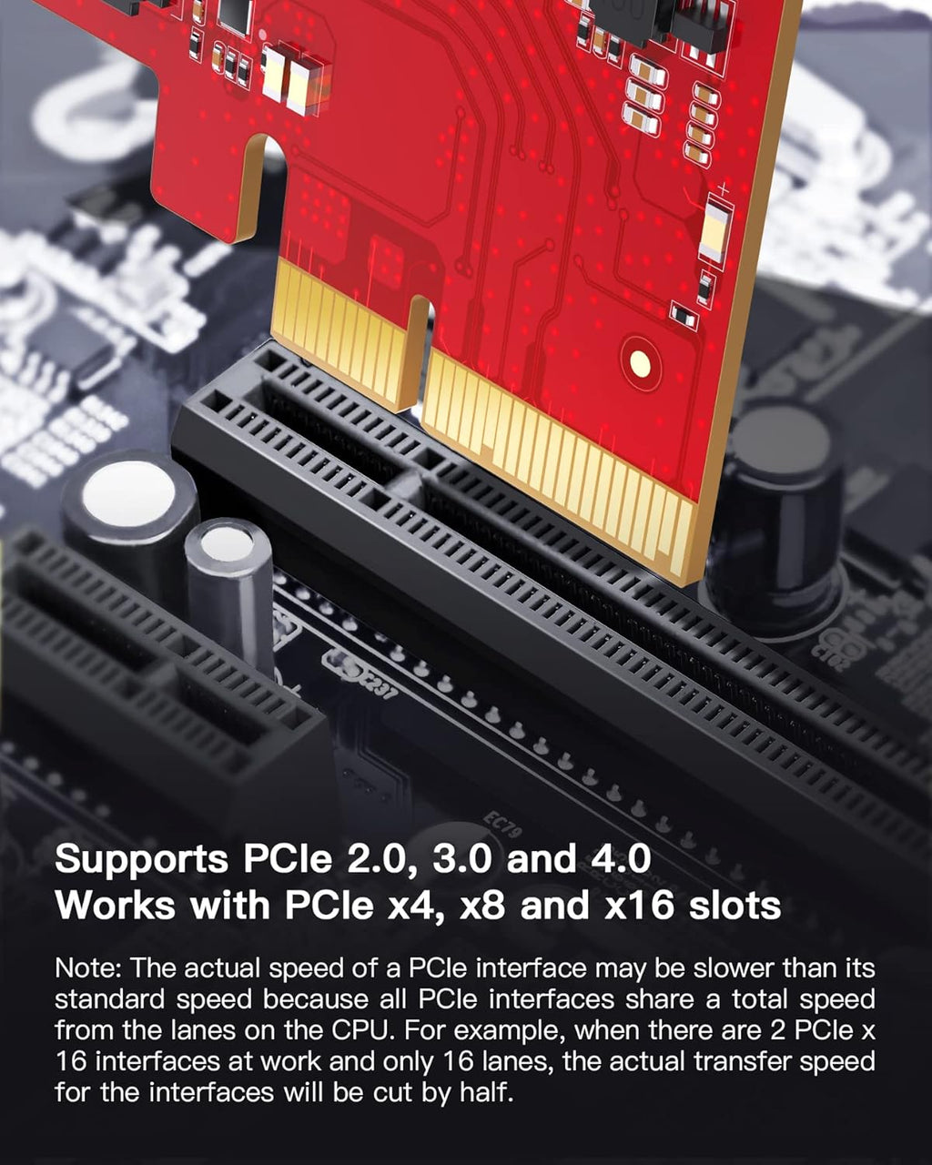 PCIe to USB 3.2 Gen 2 Card, 3 USB Type-A and 2 USB Type-C Ports, Pack of 2 C694