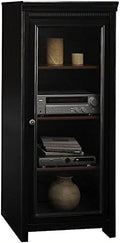 Antique Black Audio Cabinet with 2 Adjustable Shelves Q323