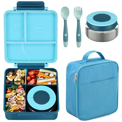 Black Bento Lunch Box Set with 8oz Soup Thermo and Insulated Lunch Bag T89147