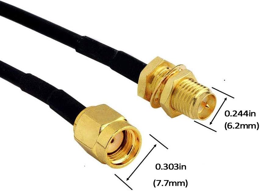 16ft RP-SMA Coaxial Extension Cable Male to Female Connector - 2Pack E977