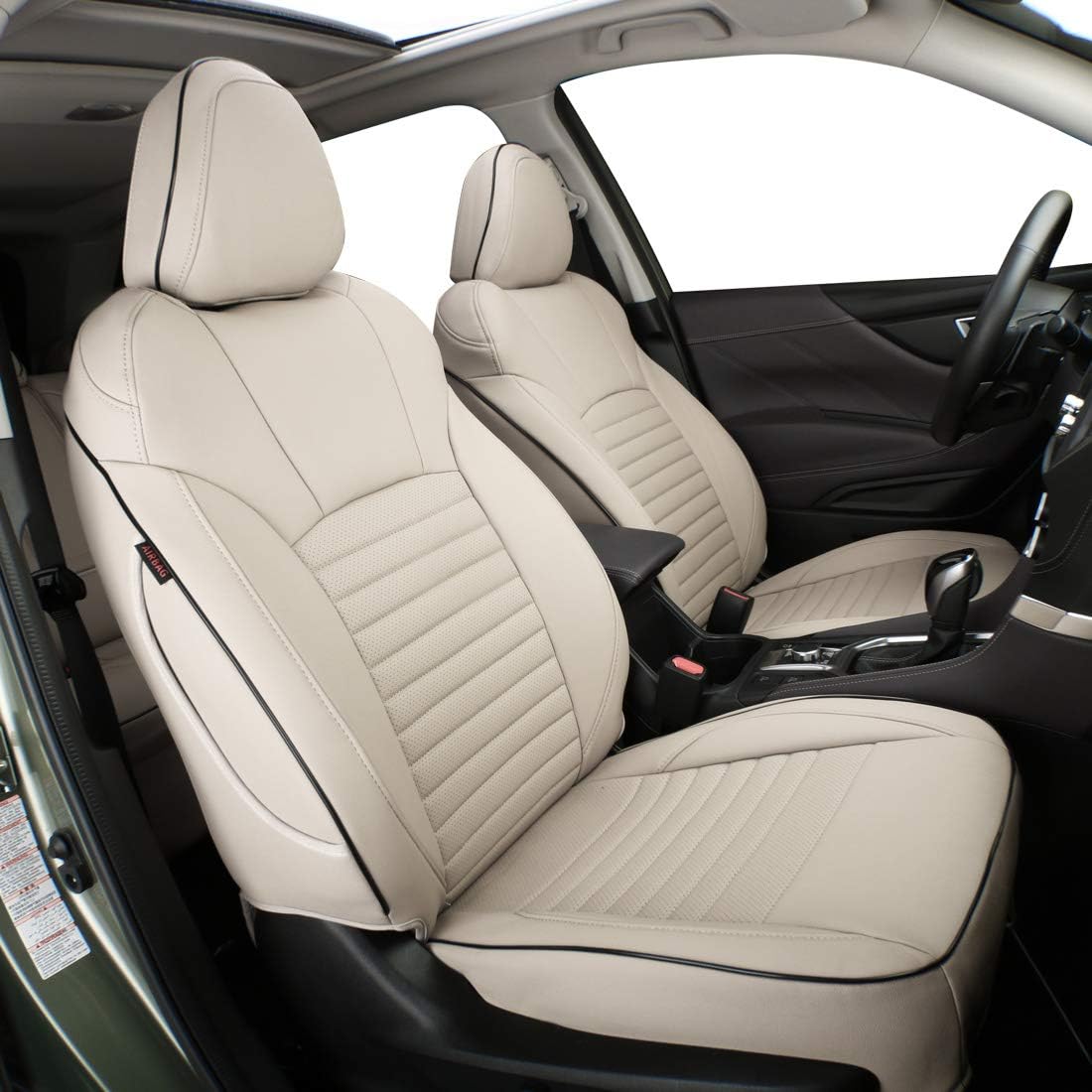 Beige Leatherette Car Seat Covers for Subaru Outback 2020 2021 2022 O7245