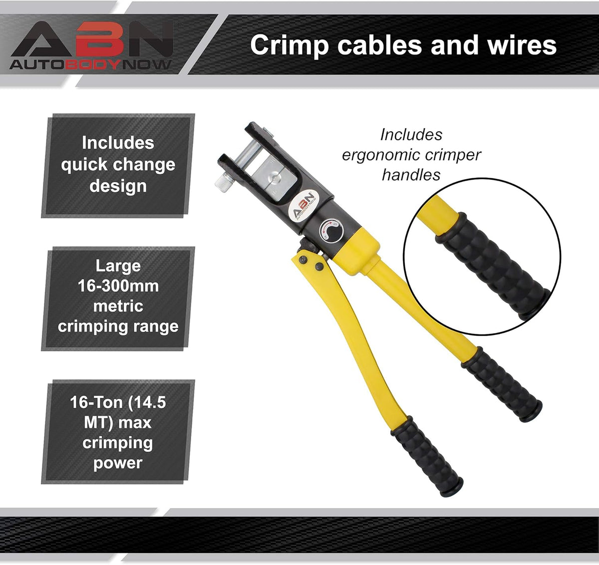 16 Ton Hydraulic Cable Crimper with 11 Crimper Dies J58724
