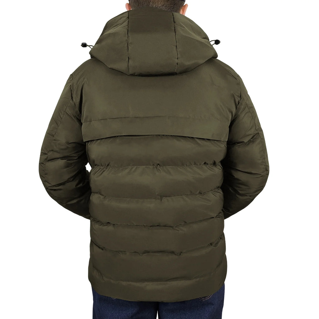 Olive Hooded Winter Parka Jacket Y8045
