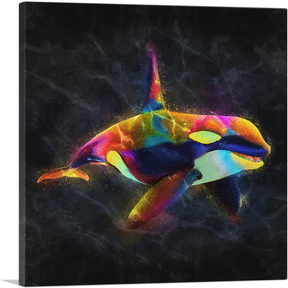 Orca Killer Whale Dolphin Ocean Sea Canvas Art Print - 36" x 36" (0.75" Deep) A612