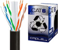 Cat6 UTP Bulk Lan Ethernet Cable, 23 AWG, CMR, 550 MHz, 1000 Feet, Green Q601255