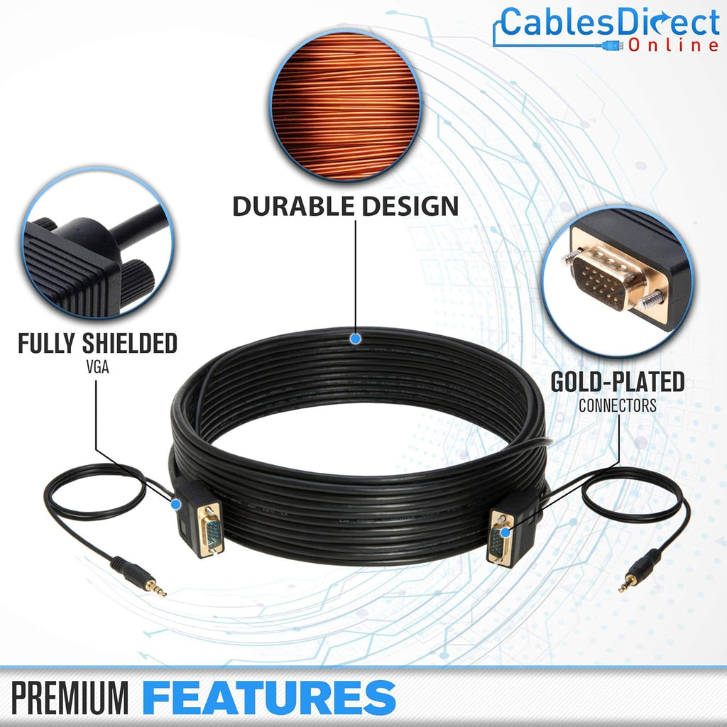 6FT SVGA + Audio Monitor Cable, Male to Male G413