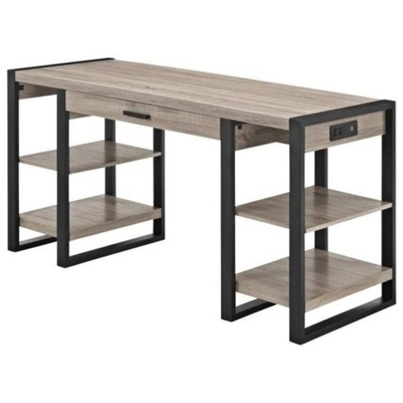 Driftwood and Black Computer Desk Q2935