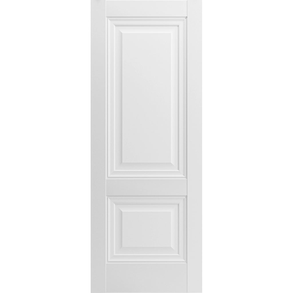 Solid French Double Doors 64 x 96 inches Light Grey Oak with Frosted Glass Wood Solid Panel Frame Trims Closet Bedroom Sturdy Doors G459
