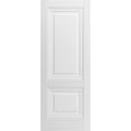 Solid French Double Doors 64 x 96 inches Light Grey Oak with Frosted Glass Wood Solid Panel Frame Trims Closet Bedroom Sturdy Doors G459