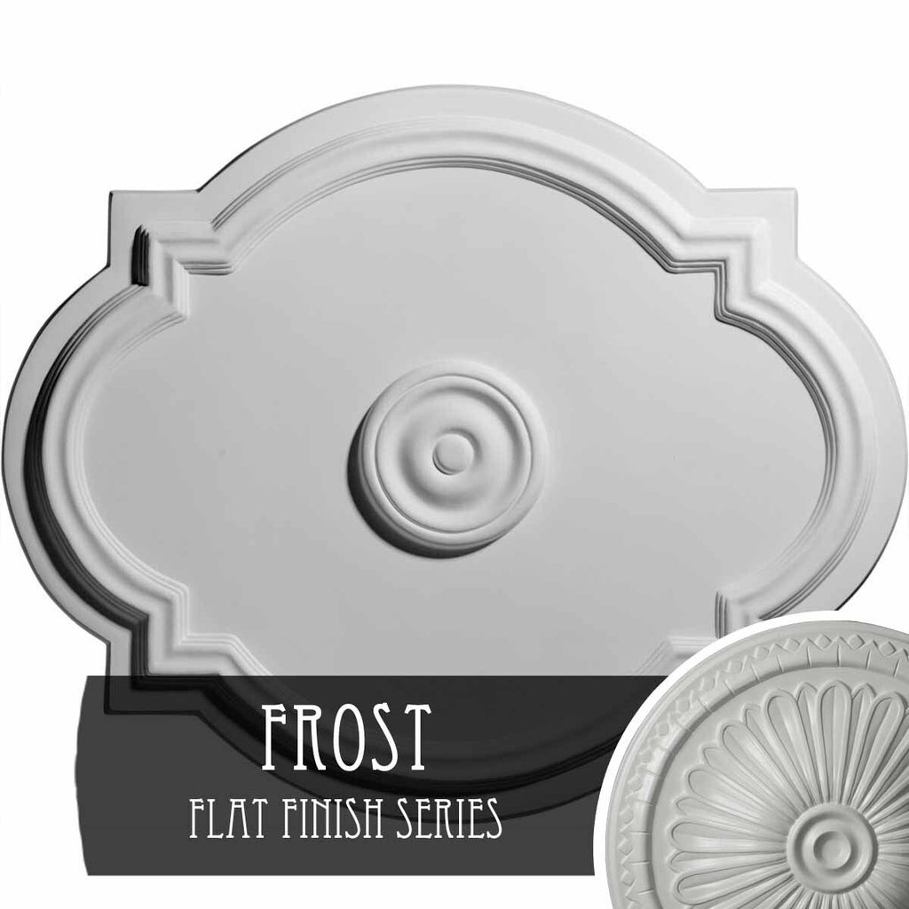 21 1/4x22W x 17 3/8x22H x 1x22P Hand-Painted Frost Ceiling Medallion U639522