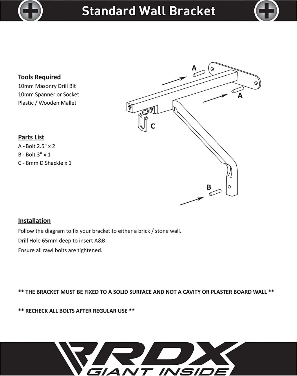 Black Iron Boxing Wall Bracket Hook Y718226