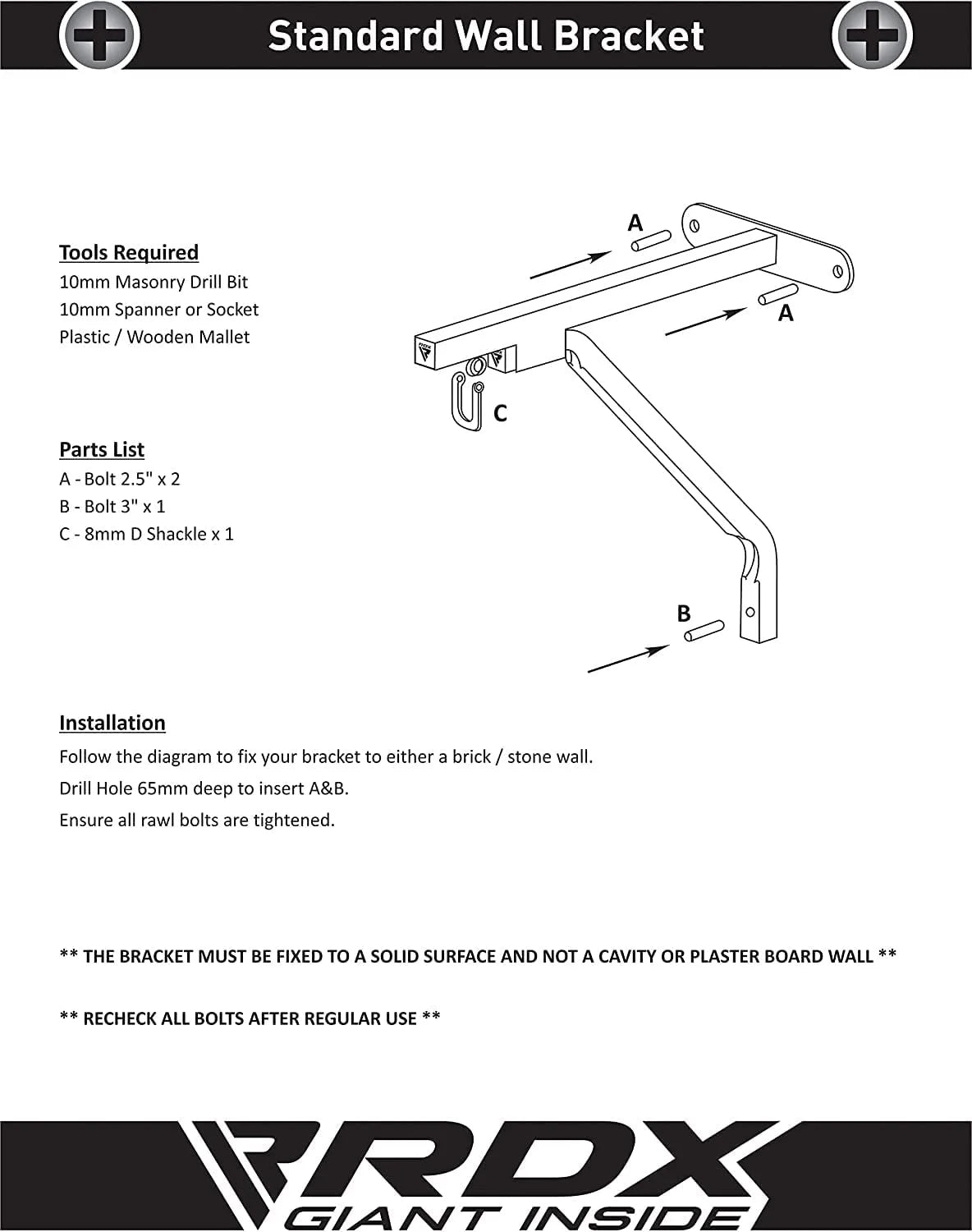 Black Iron Boxing Wall Bracket Hook Y718226