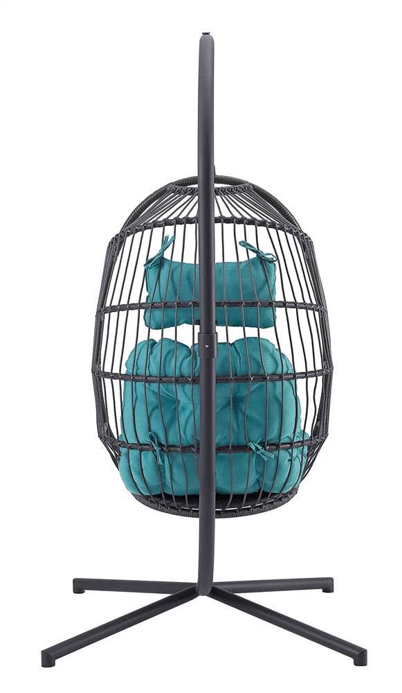 Grey Teal Swing Egg Chair with Stand V673