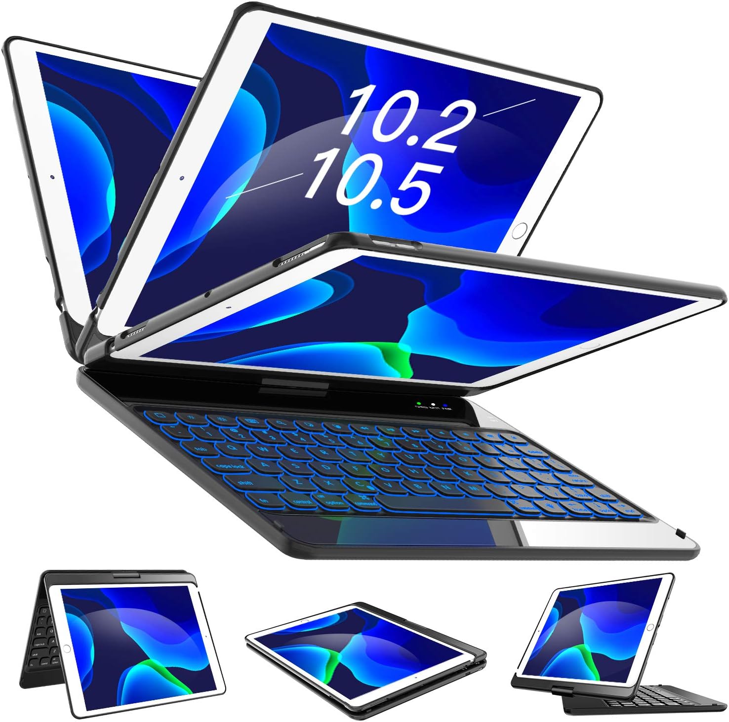 Black Slim Wireless Keyboard Case with Folio Hard Back Cover N70925
