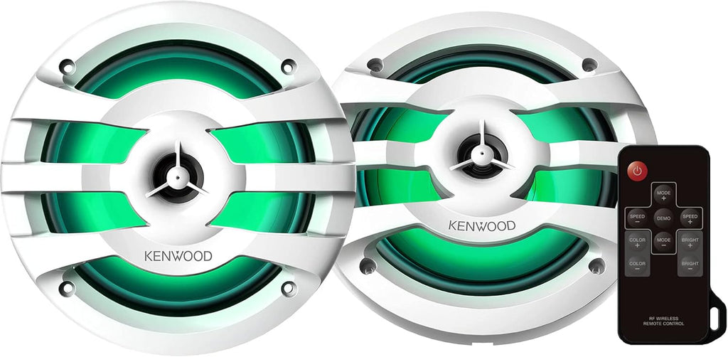 6-1/2" 2-Way Marine Speakers with Grilles (Pair) with Built-in LED Lights K1409