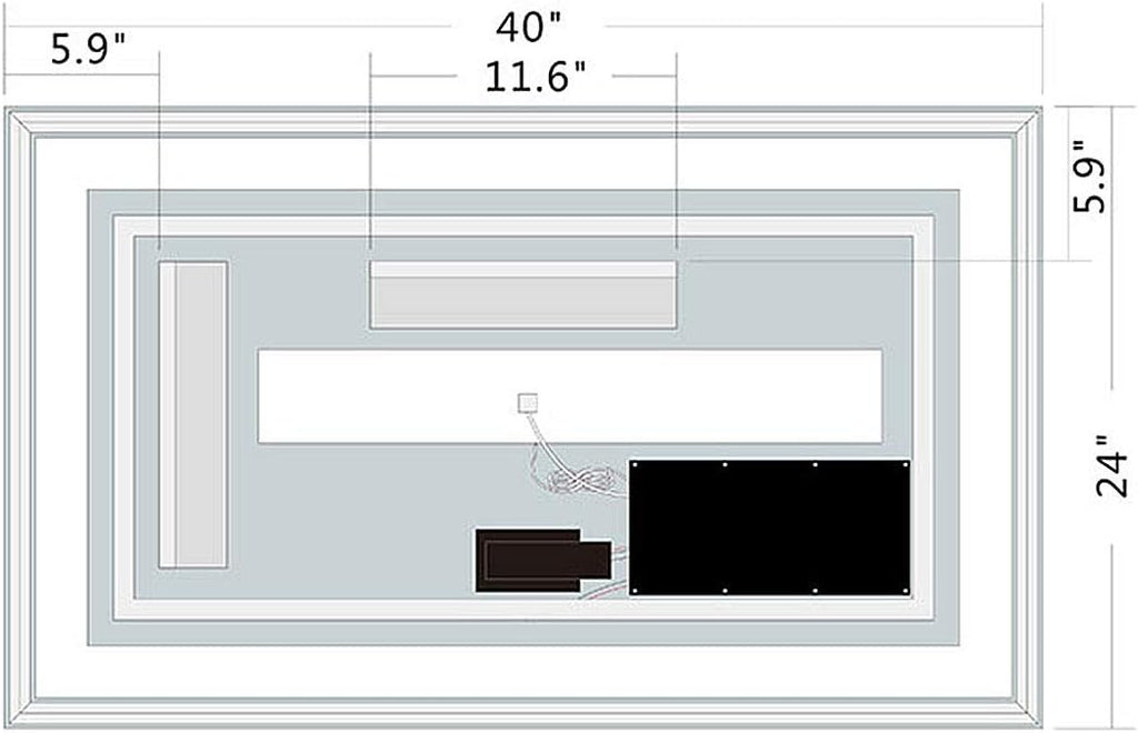 LED Bathroom Mirror with Dimmable Lights, Anti-Fog Wall Mounted Vanity Mirror P8622