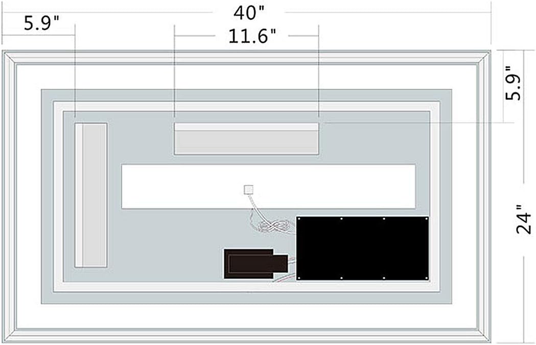 LED Bathroom Mirror with Dimmable Lights, Anti-Fog Wall Mounted Vanity Mirror P8622