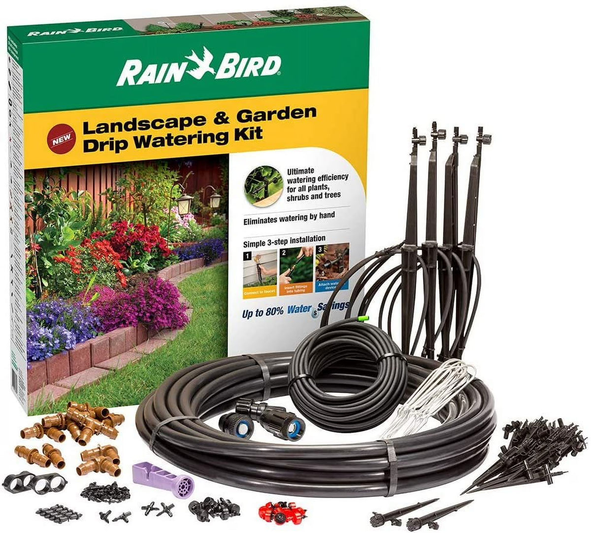 Drip Irrigation Watering Kit with Drippers, Micro-Bubblers and Micro-Sprays K84858