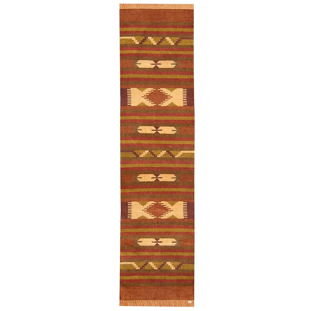 Rust Chenille Wool Runner U902313