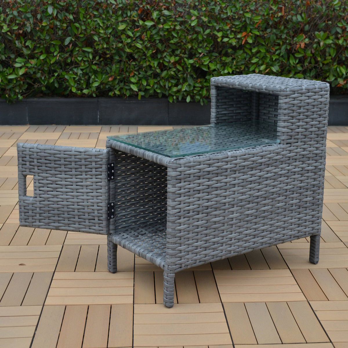 Grey Storage Side Table S6852