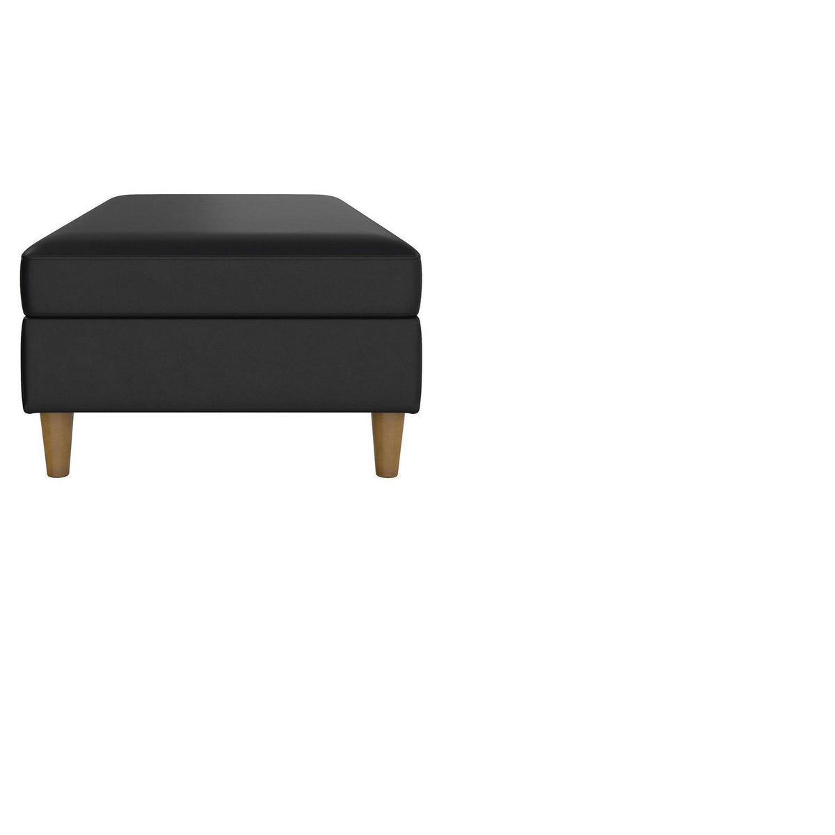 Black Faux Leather Storage Ottoman L63405