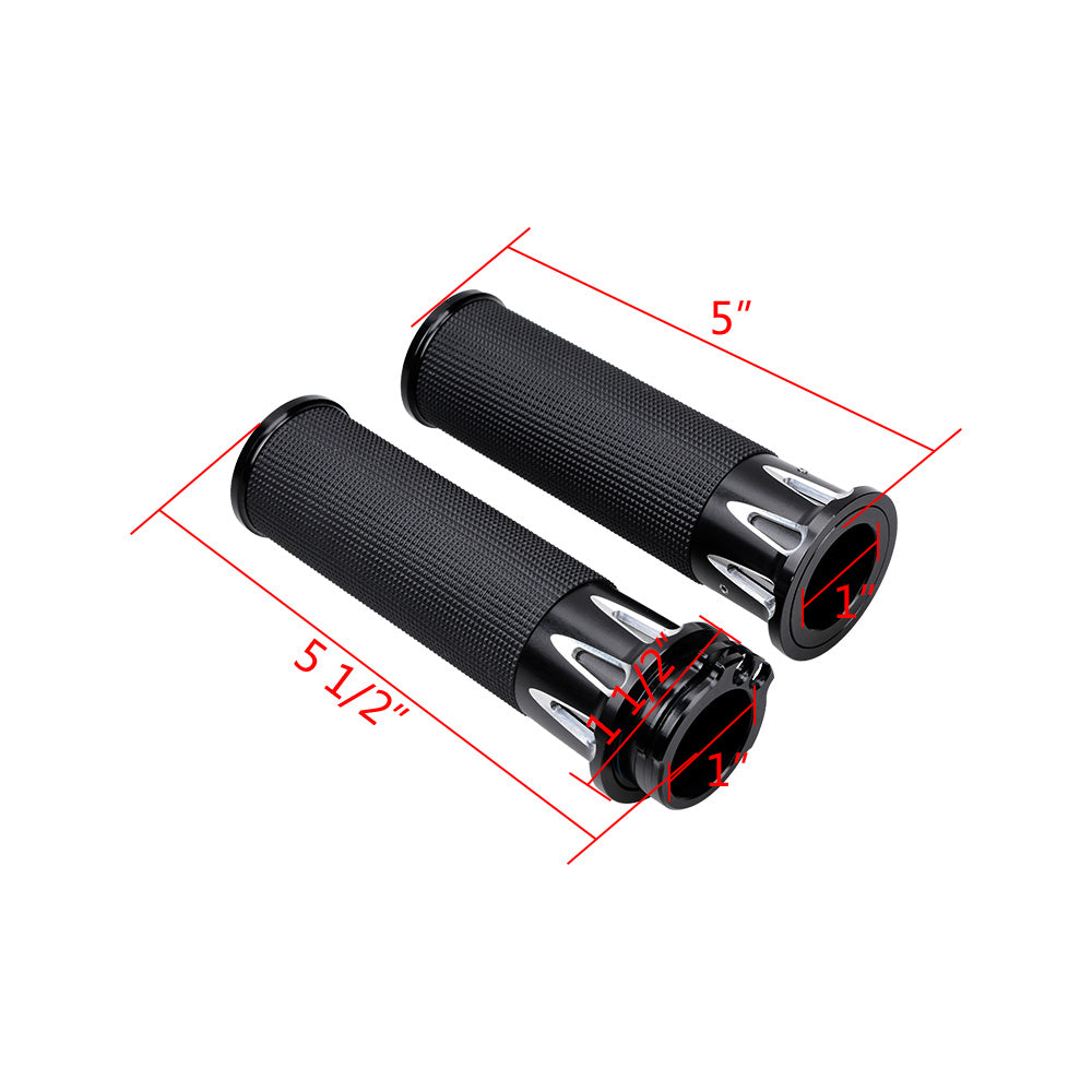 1" Chrome Handlebar Switches Control Horn On/Off Kit Brake Clutch Hand Levers Black CNC Hand Grips K88811