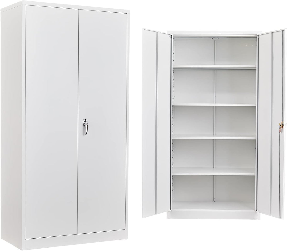 Metal Storage Cabinet with Locking Doors, 72'' Tall, 4 Adjustable Shelves P56249