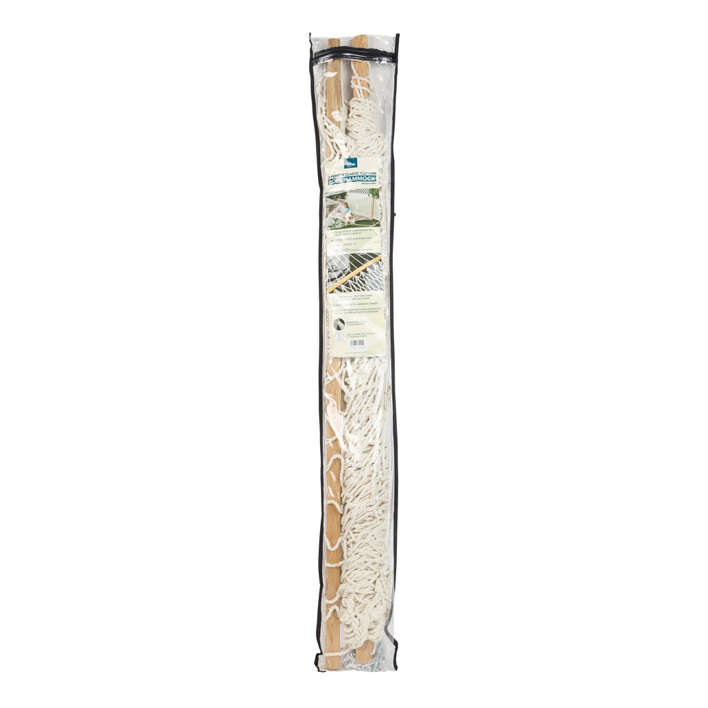 White Cotton Rope Hammock with Spreader Bar, 60-in. Wide, 450 lb. Capacity W165993