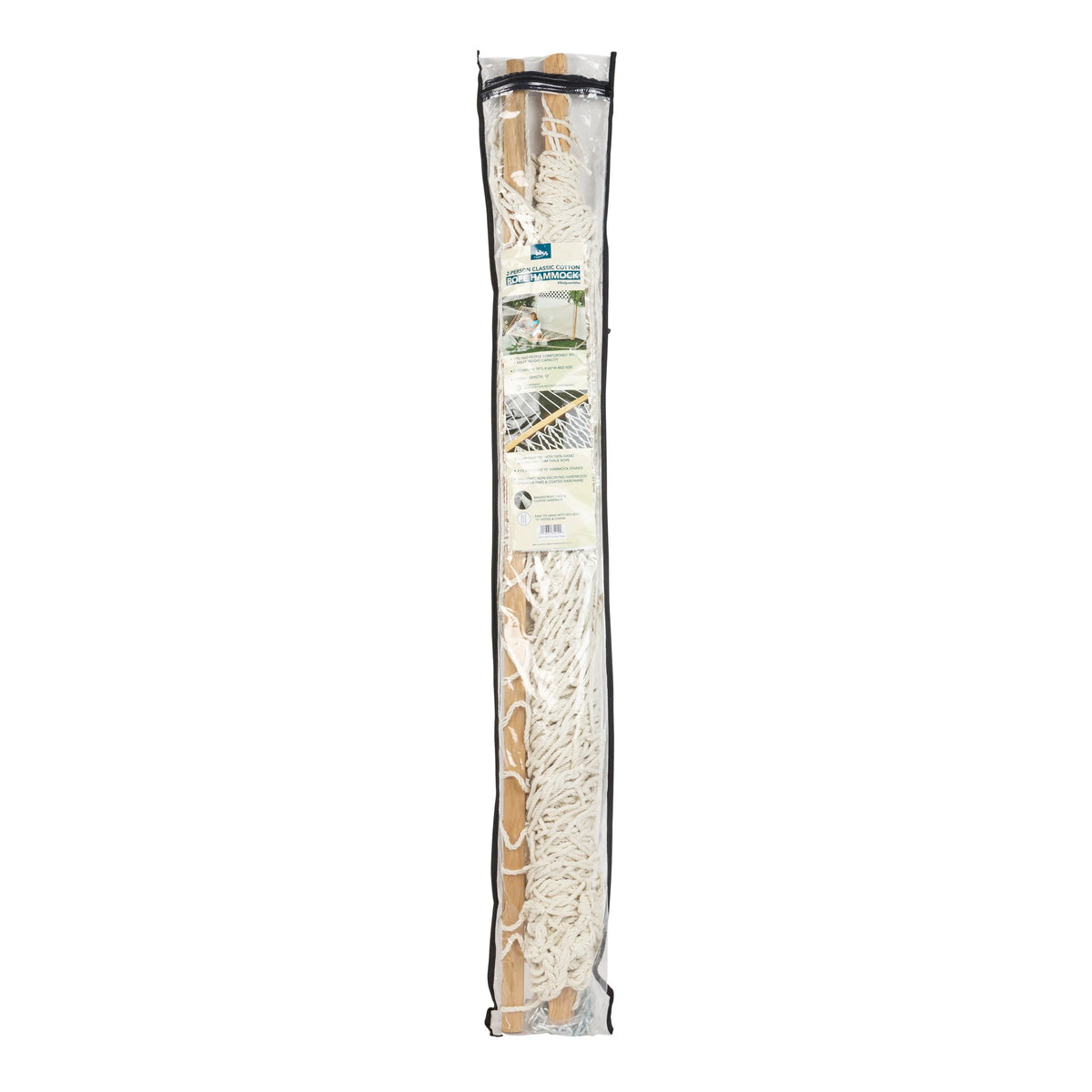 White Cotton Rope Hammock with Spreader Bar, 60-in. Wide, 450 lb. Capacity W165993