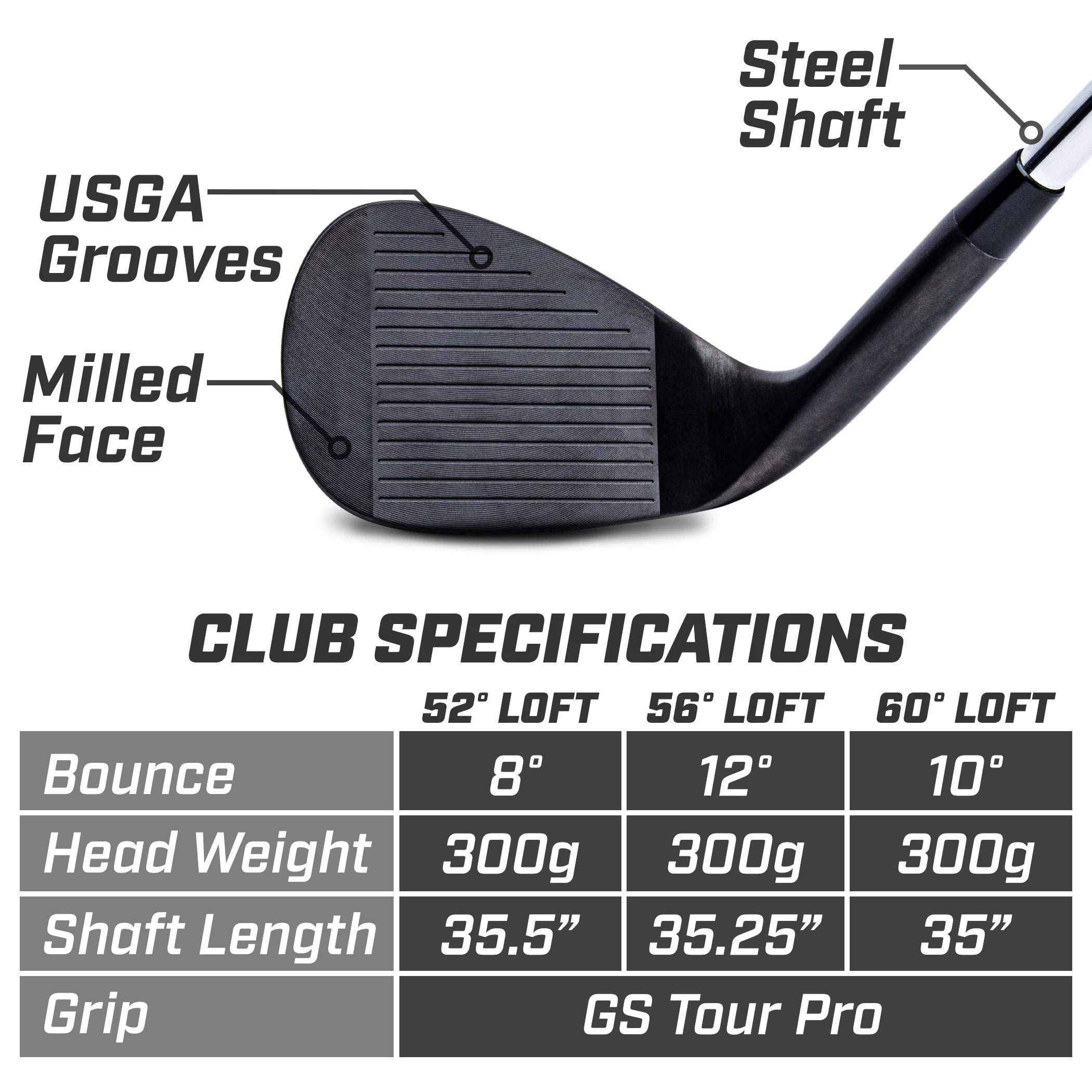 Golf Wedge Set 52 56 60 Degree Satin or Black Finish Right Handed W511868