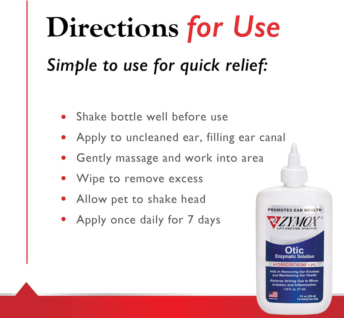 1% Hydrocortisone Enzymatic Ear Solution for Dogs and Cats, 8oz G918263