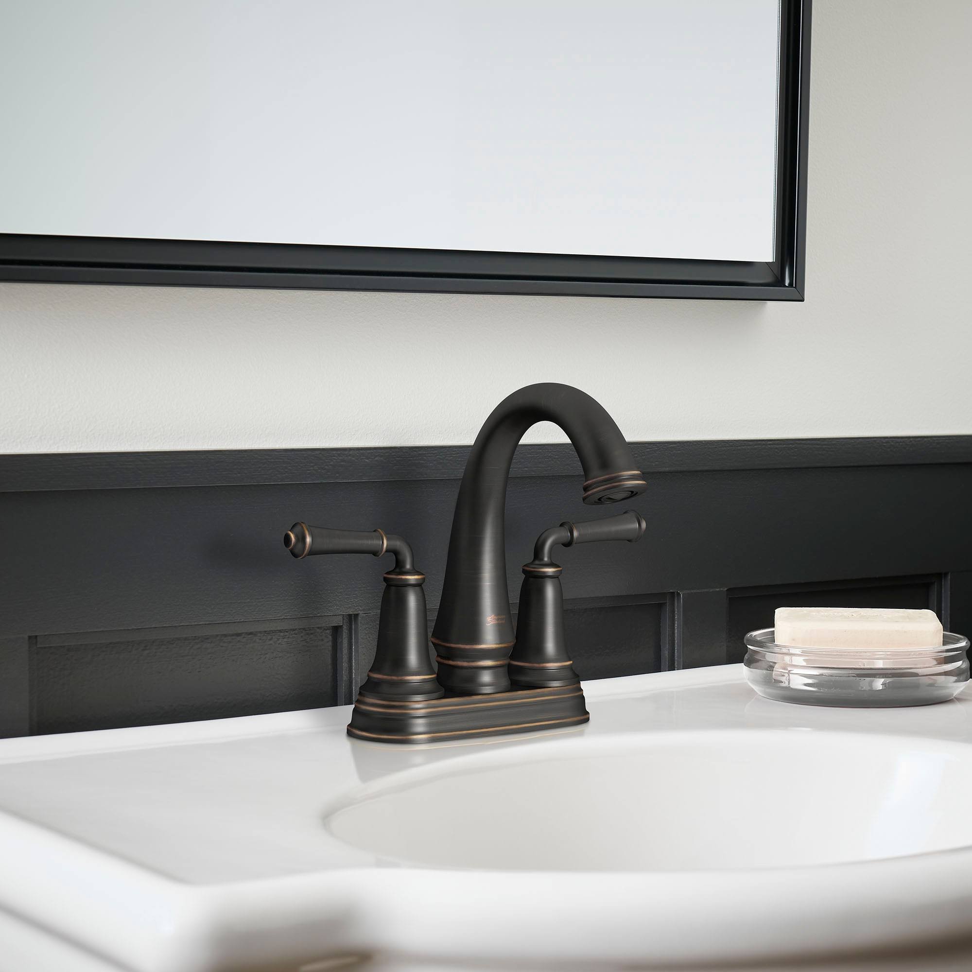 Polished Nickel Centerset Bathroom Faucet with Pop-Up Drain R60556