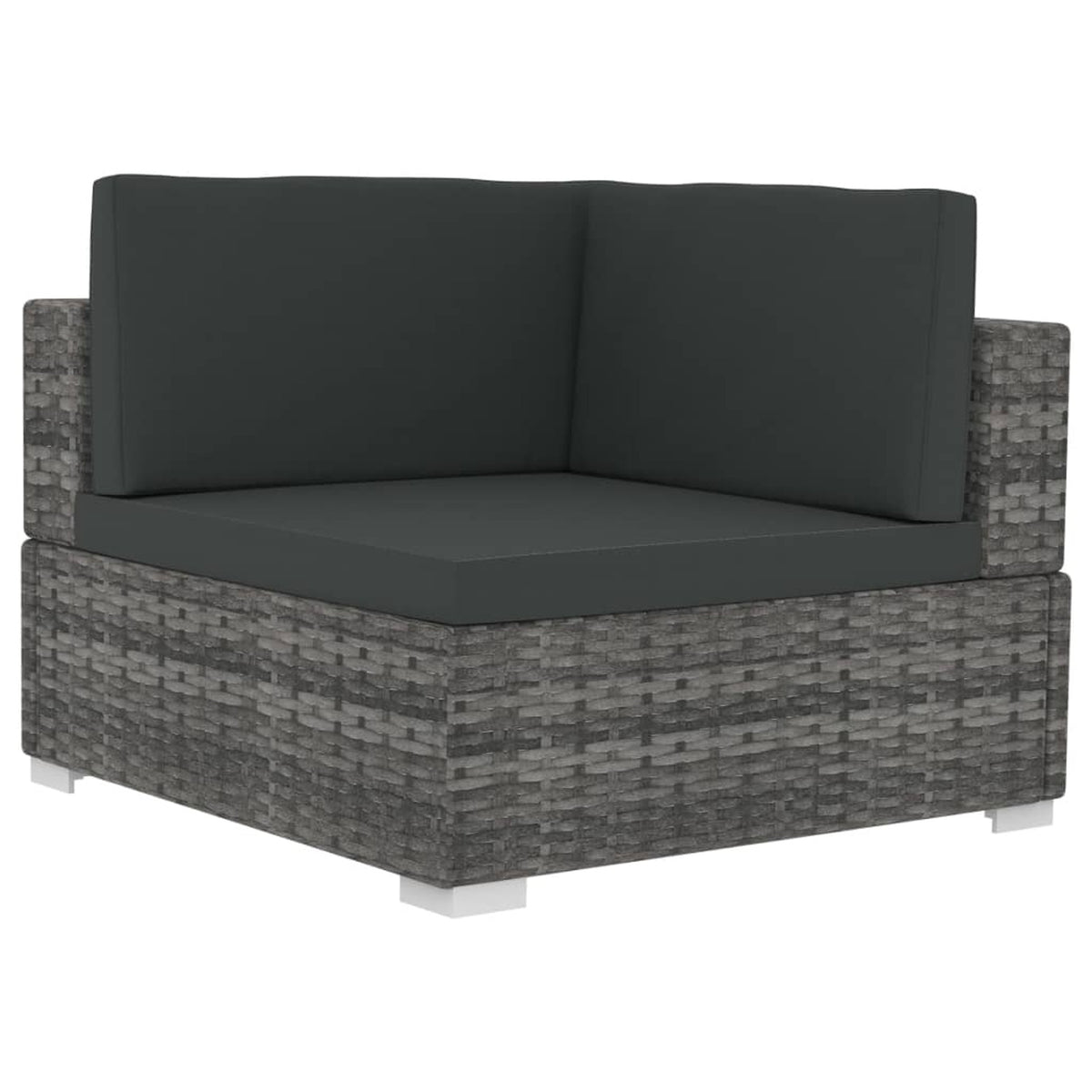 4 Piece Patio Sofa Set with Cushions Gray Poly Rattan R666