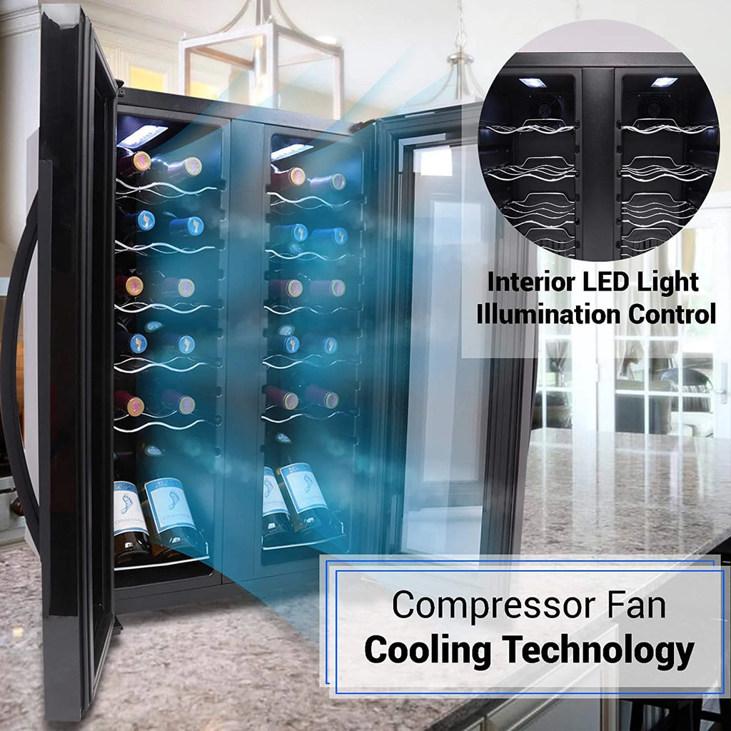 24 Bottle Freestanding Compact Wine Cooler Refrigerator with Digital Control A58085