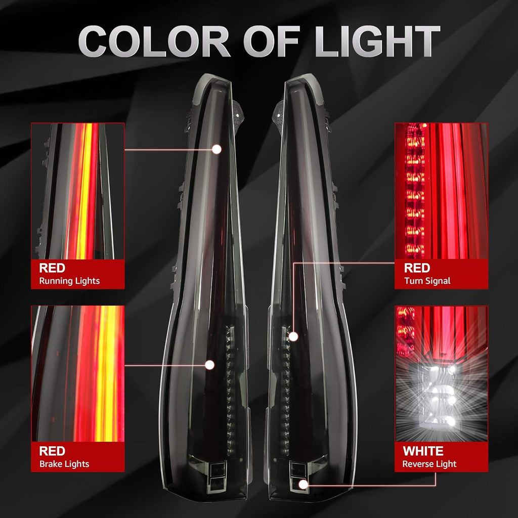 Smock Tinted LED Tail Lights Rear Lamp Assembly E386