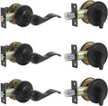 Satin Nickel Entry Door Handle Set with Deadbolt, 2 Pack A157