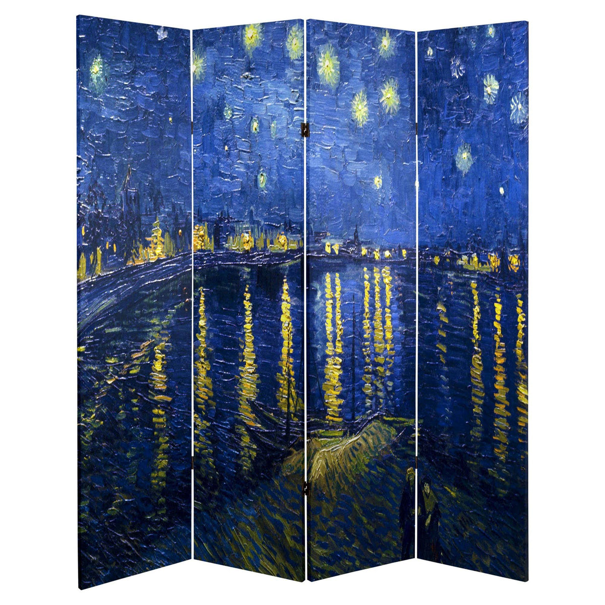 6 ft. Tall Double Sided Canvas Room Divider U71655