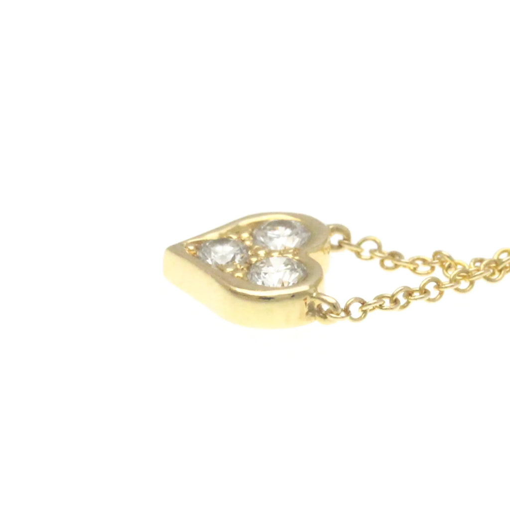 18K Yellow Gold Diamond Heart Pendant Necklace P6064