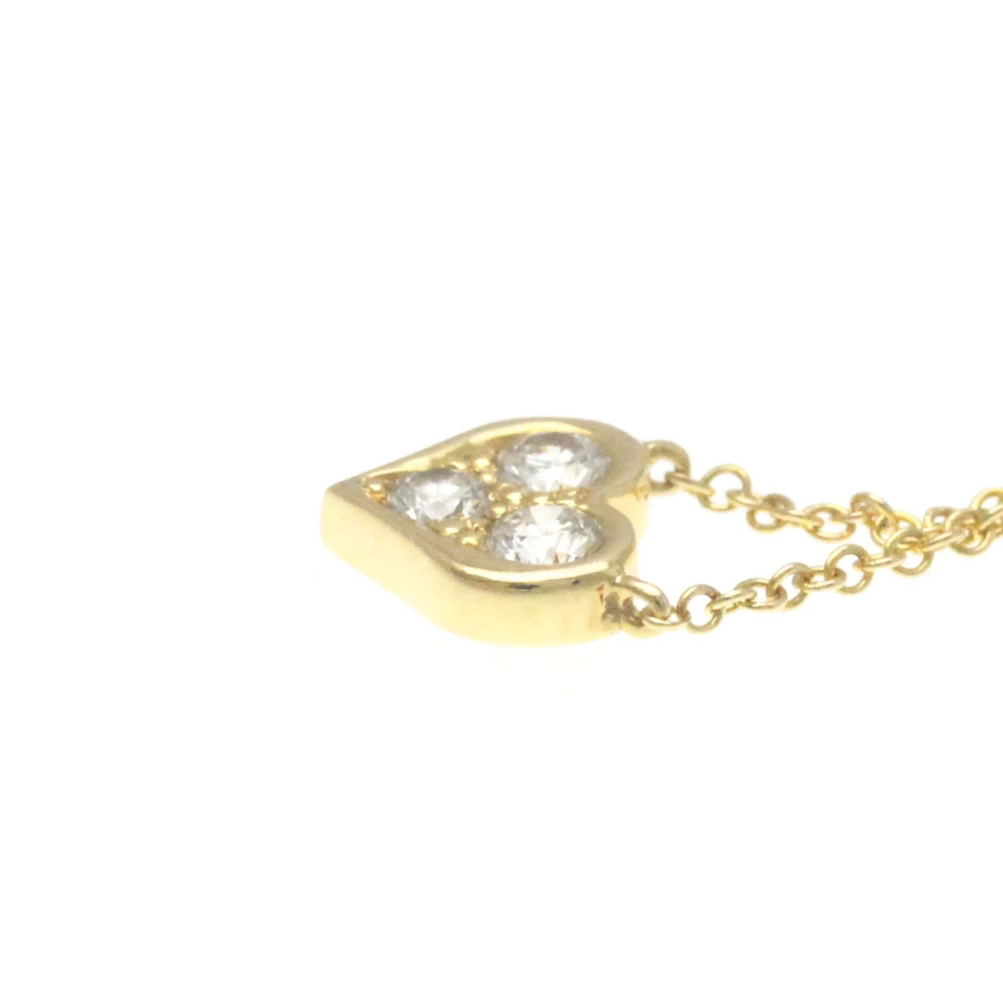 18K Yellow Gold Diamond Heart Pendant Necklace P6064