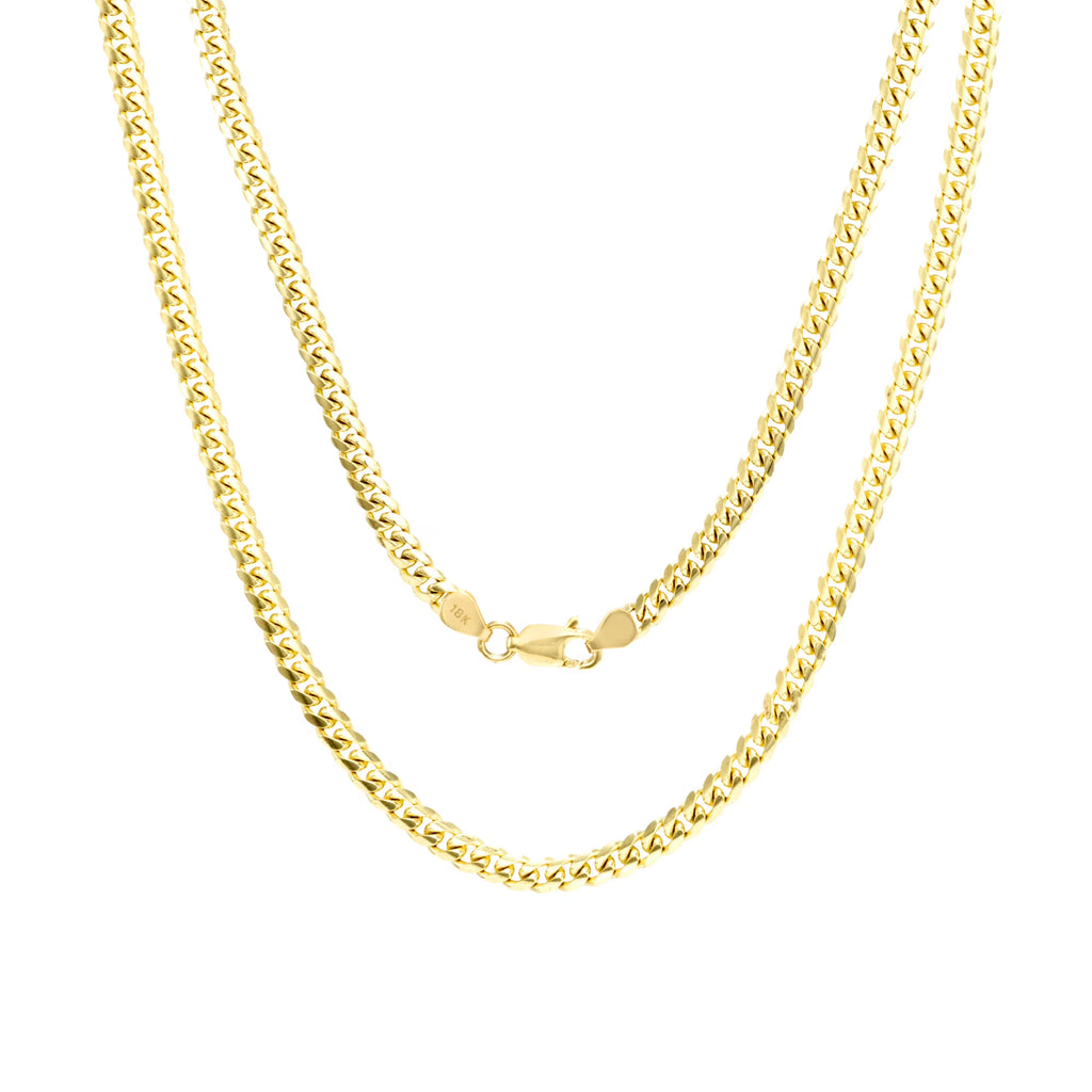 18K Yellow Gold Solid Miami Cuban Link Chain Pendant Necklace 16" - 30" A403
