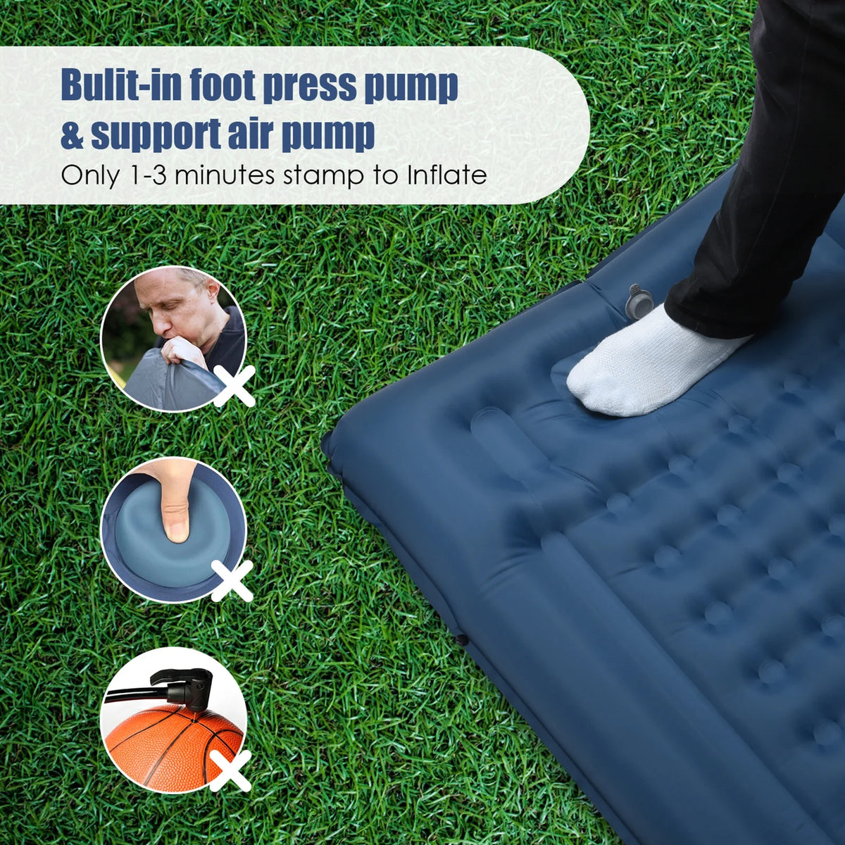Inflatable Sleeping Pad 4 Inch Air Mattress D95979