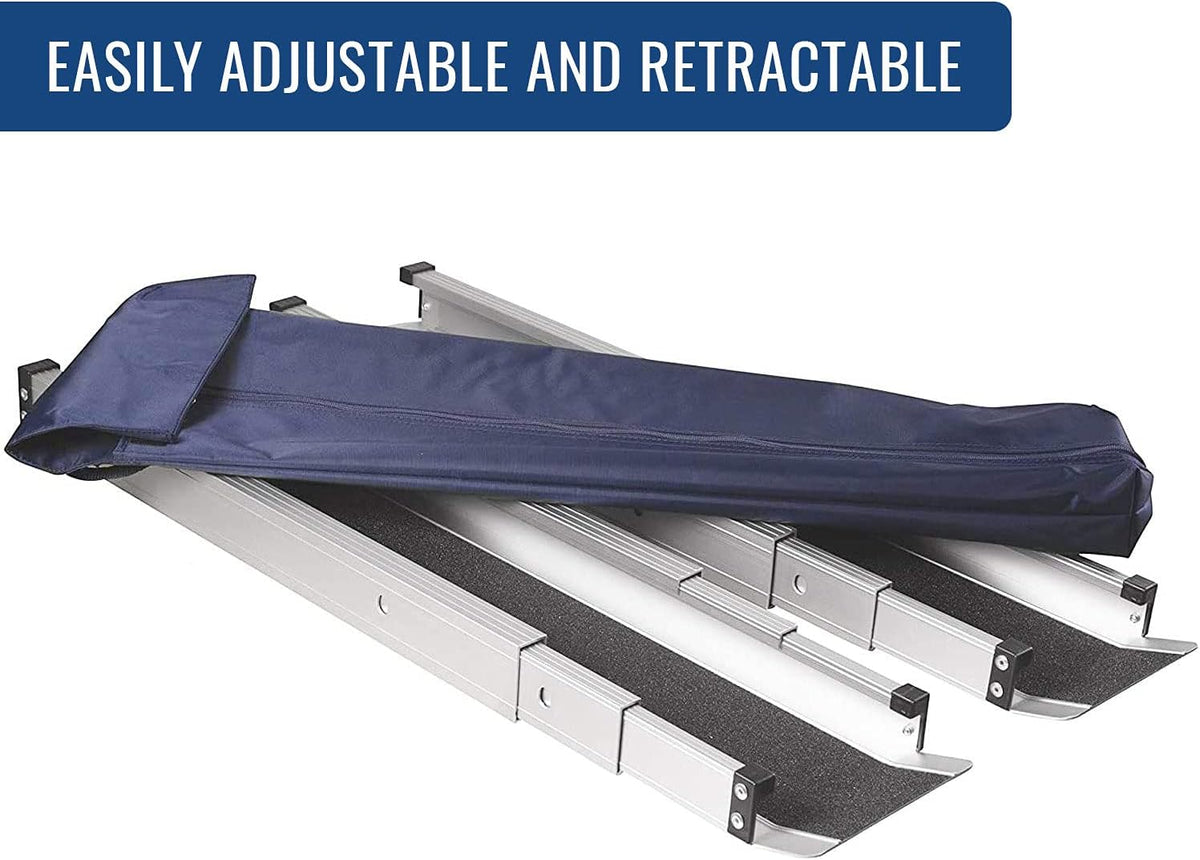Portable Adjustable 3-5 Ft Wheelchair Ramp with Storage Bag C486