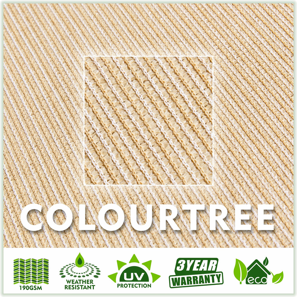 Beige 12' x 12' HDPE Mesh Sun Shade Sail Canopy G826790