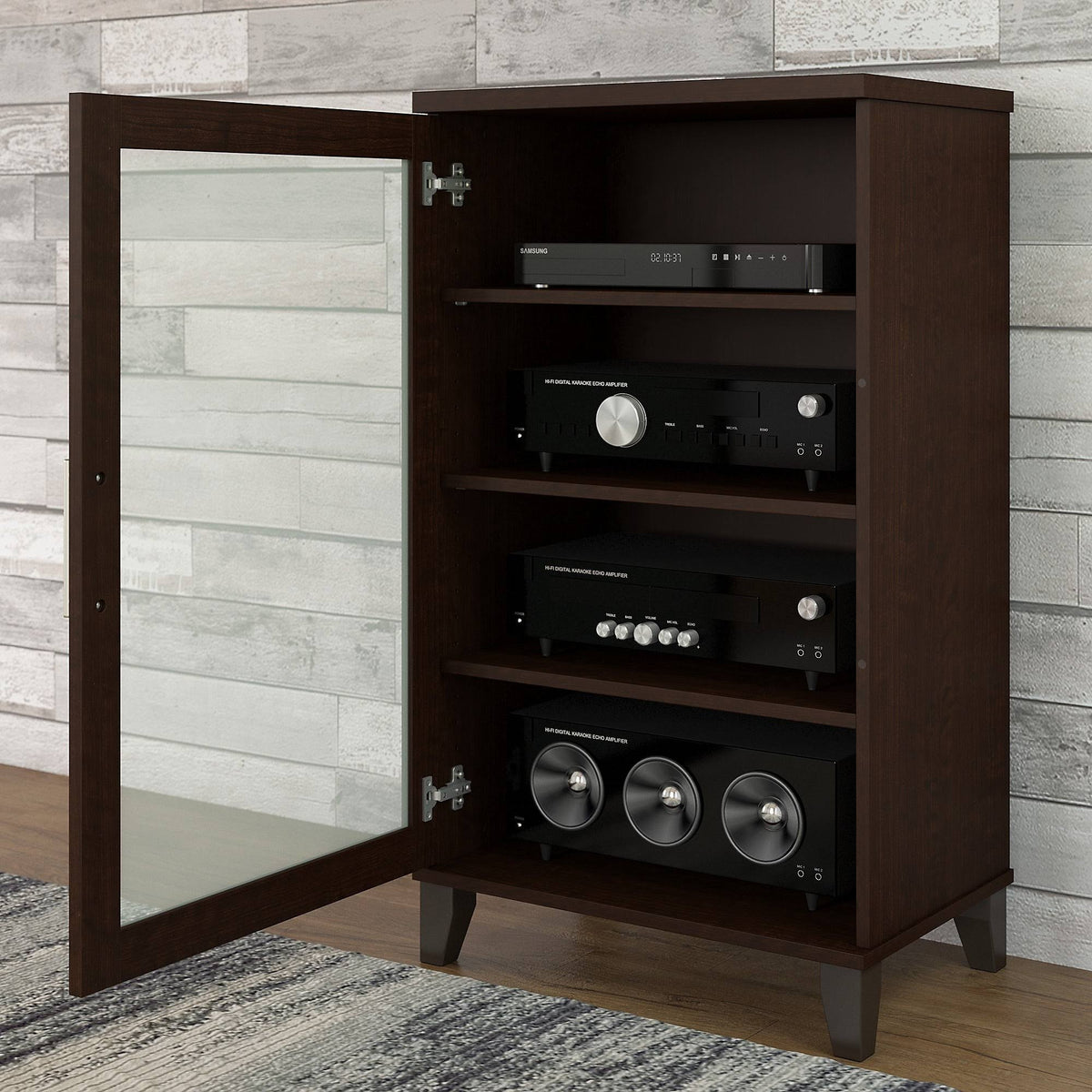 Ash Gray Media Storage Cabinet Y412144