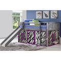 Twin Louver Low Loft with Slide and Zebra Tent Kit in Antique Grey Finish N714159