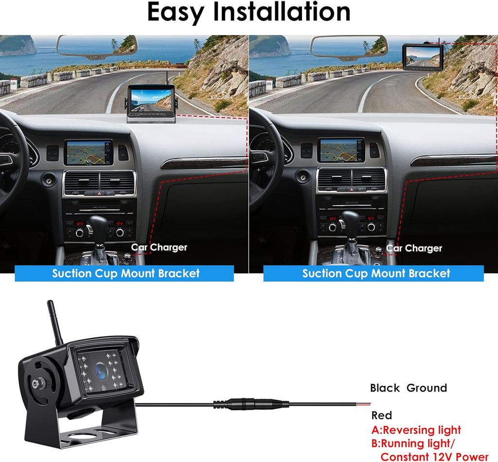 HD Wired Backup Camera System Kit with 7" LCD Monitor H877