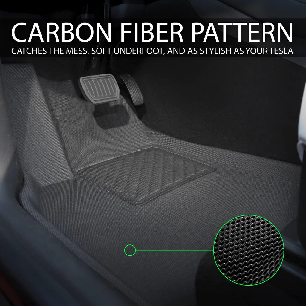 Black 3D All Weather Floor Mats for Tesla Model Y H436529
