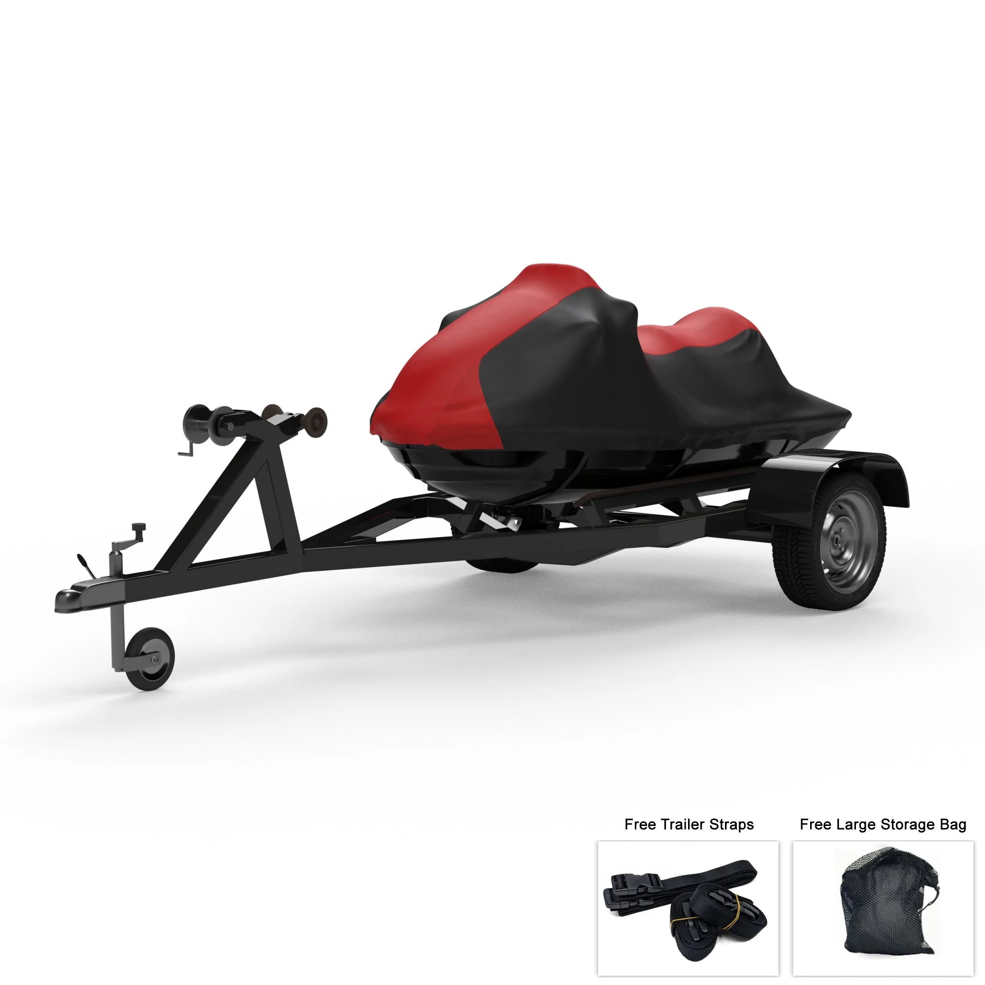 Red Black Jet Ski Cover with Trailer Straps and Storage Bag Z66775