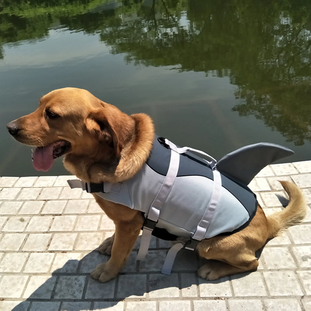 Dog Pet Shark Swimsuit Vest Safety Wear I78887