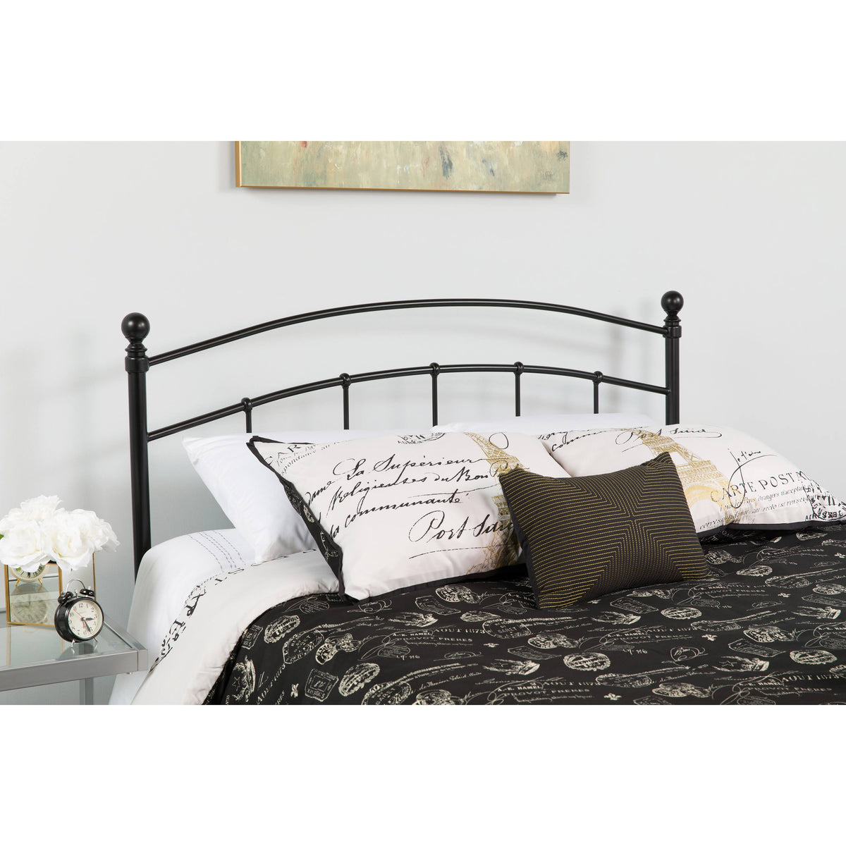 Black Metal Twin Size Headboard H739354